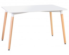 Стол обеденный DOBRIN SERRA WIDE, ножки светлый бук, столешница белая в Урае - uray.ok-mebel.com | фото