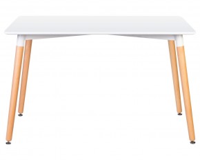 Стол обеденный DOBRIN SERRA WIDE, ножки светлый бук, столешница белая в Урае - uray.ok-mebel.com | фото 2