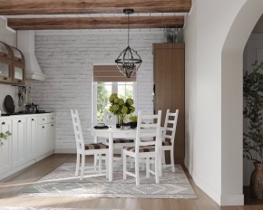 Стол обеденный Кантри раскладной, массив сосны, цвет белый в Урае - uray.ok-mebel.com | фото 4
