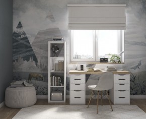 Стол письменный Ингар 2/55 140x75x55, дуб беленый/белый в Урае - uray.ok-mebel.com | фото 4
