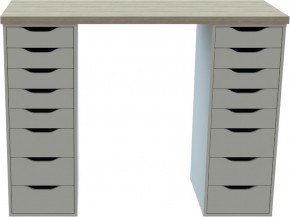 Стол письменный Ингар 2/88 140x106x55, дуб беленый/белый в Урае - uray.ok-mebel.com | фото 2