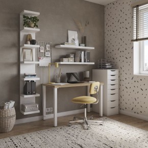 Стол письменный Ингар 2/ТТ 140x75x55, дуб беленый/белый в Урае - uray.ok-mebel.com | фото 4