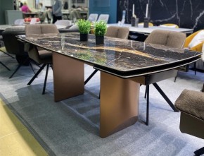 Стол ПУАНТО 200 TITANIUM LAWA NERO, керамика / МЕДЬ каркас М-City в Урае - uray.ok-mebel.com | фото 2