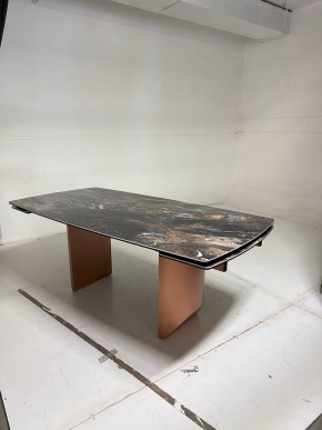 Стол ПУАНТО 200 TITANIUM LAWA NERO, керамика / МЕДЬ каркас М-City в Урае - uray.ok-mebel.com | фото 4