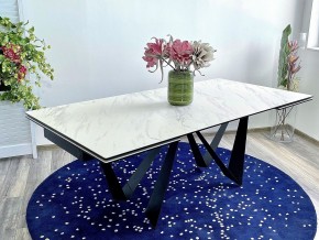 Стол RIETI 200 KL-99 Белый мрамор матовый, итальянская керамика / черный каркас, ®DISAUR в Урае - uray.ok-mebel.com | фото 2
