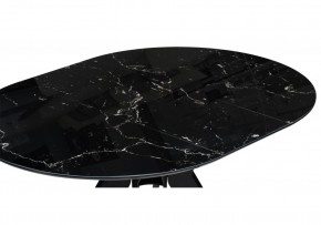Стол стеклянный Рикла 110(150)х110х76 черный мрамор / черный в Урае - uray.ok-mebel.com | фото 5