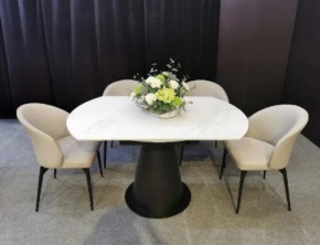 Стол TERAMO 135 GLOSS GRAND JADE SOLID CERAMIC, керамика, поворотн.механизм / Черный каркас, ®DISAUR в Урае - uray.ok-mebel.com | фото 3