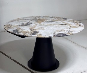 Стол TERAMO 135 GLOSS GRAND JADE SOLID CERAMIC, керамика, поворотн.механизм / Черный каркас, ®DISAUR в Урае - uray.ok-mebel.com | фото 5