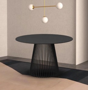Стол TERNI 120 MATT BLACK MARBLE SOLID CERAMIC Черный мрамор матовый, керамика /Черн.каркас, ®DISAUR в Урае - uray.ok-mebel.com | фото 2