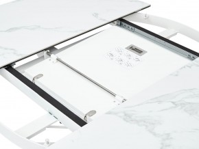 Стол TRENTO 120 HIGH GLOSS STATUARIO Белый мрамор глянцевый, керамика/ белый каркас, ®DISAUR в Урае - uray.ok-mebel.com | фото 3