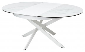 Стол TRENTO 120 HIGH GLOSS STATUARIO Белый мрамор глянцевый, керамика/ белый каркас, ®DISAUR в Урае - uray.ok-mebel.com | фото 7