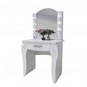 Стол туалетный Розалия №12 + ПОДСВЕТКА (лиственница белая, омела) в Урае - uray.ok-mebel.com | фото