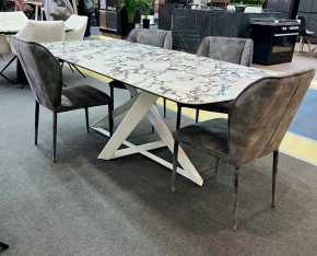 Стол VICENZA 220 BULGARI WHITE, керамика / белый, ®DISAUR в Урае - uray.ok-mebel.com | фото 2