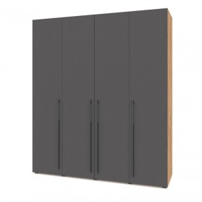 СТОУН С41 Шкаф 4-х створчатый (дуб золотой/графит) в Урае - uray.ok-mebel.com | фото