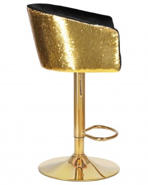 Стул барный DOBRIN DARCY GOLD SHINY, черный велюр с золотыми пайетками в Урае - uray.ok-mebel.com | фото 3