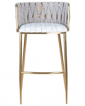 Стул барный DOBRIN EMMA GOLD, белый PU (T-01), белая ткань (F-49) в Урае - uray.ok-mebel.com | фото 5