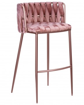 Стул барный DOBRIN EMMA ROSE GOLD, розовый велюр (VF-10) в Урае - uray.ok-mebel.com | фото