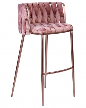 Стул барный DOBRIN EMMA ROSE GOLD, розовый велюр (VF-10) в Урае - uray.ok-mebel.com | фото 2