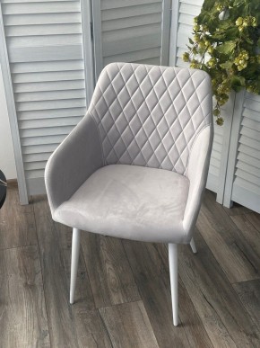 Стул BRANDY-X СВЕТЛО-СЕРЫЙ BM-4, велюр / белый каркас, велюр М-City в Урае - uray.ok-mebel.com | фото 2