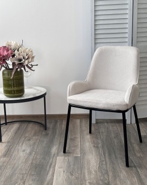 Стул BRIO CATO-01 Белый, фактурная ткань / черный каркас, ®DISAUR в Урае - uray.ok-mebel.com | фото 3