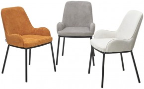 Стул BRIO CATO-01 Белый, фактурная ткань / черный каркас, ®DISAUR в Урае - uray.ok-mebel.com | фото 4