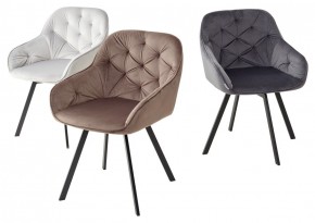 Стул GALE 360 град. поворот. BLUVEL-03 LIGHT GREY, велюр/ черный каркас, М-City в Урае - uray.ok-mebel.com | фото 2