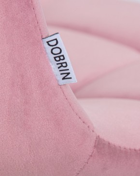 Стул обеденный DOBRIN ALEX SQUARE, белые ножки, розовый велюр (V108-15) в Урае - uray.ok-mebel.com | фото 7