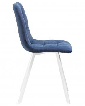 Стул обеденный DOBRIN ALEX SQUARE, белые ножки, синяя ткань (UF860-14B) в Урае - uray.ok-mebel.com | фото 3