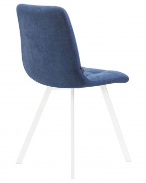 Стул обеденный DOBRIN ALEX SQUARE, белые ножки, синяя ткань (UF860-14B) в Урае - uray.ok-mebel.com | фото 4