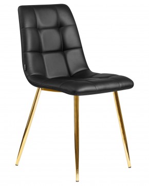 Стул обеденный DOBRIN ALEX, золотые ножки, чёрная экокожа (P-01) в Урае - uray.ok-mebel.com | фото 2