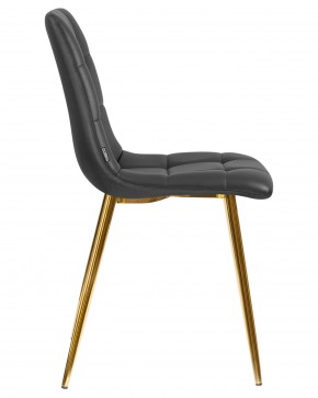 Стул обеденный DOBRIN ALEX, золотые ножки, чёрная экокожа (P-01) в Урае - uray.ok-mebel.com | фото 4