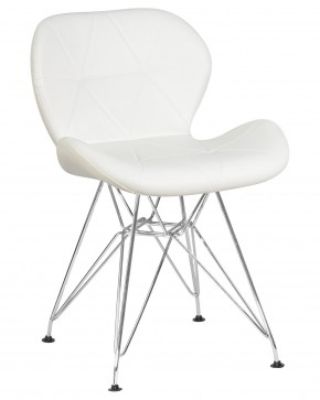 Стул обеденный DOBRIN BUTTERFLY CHROME, ножки хром, цвет белый в Урае - uray.ok-mebel.com | фото