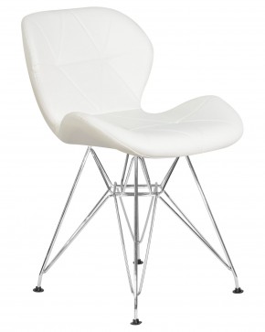 Стул обеденный DOBRIN BUTTERFLY CHROME, ножки хром, цвет белый в Урае - uray.ok-mebel.com | фото 2