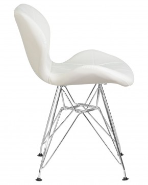 Стул обеденный DOBRIN BUTTERFLY CHROME, ножки хром, цвет белый в Урае - uray.ok-mebel.com | фото 3