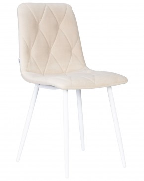 Стул обеденный DOBRIN CHILLY ROMBO, Бежевый Simple 44, основание белое в Урае - uray.ok-mebel.com | фото