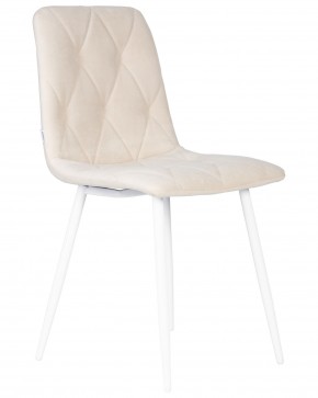 Стул обеденный DOBRIN CHILLY ROMBO, Бежевый Simple 44, основание белое в Урае - uray.ok-mebel.com | фото 2