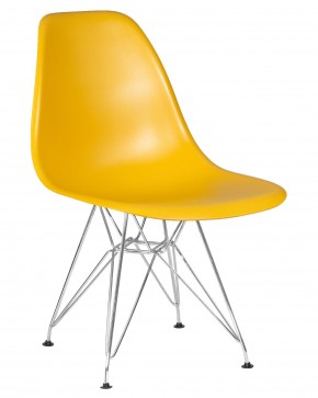 Стул обеденный DOBRIN DSR, ножки хром, цвет горчичный (Y-03) в Урае - uray.ok-mebel.com | фото