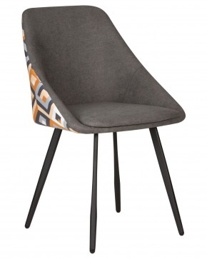 Стул обеденный DOBRIN MARKUS, ЭМАЛЬ ЧЕРНЫЙ МУАР ткань Candy Graphite+Escada Ochre в Урае - uray.ok-mebel.com | фото