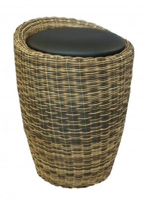 Табурет с местом для хранения LM-1100Rattan, чёрный в Урае - uray.ok-mebel.com | фото