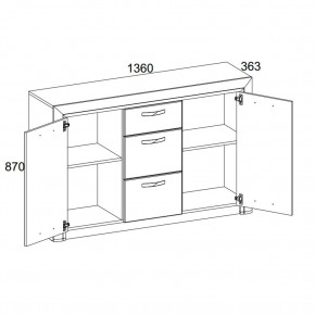 Тумба 2D3S, OLIVIA, цвет вудлайн крем/дуб анкона в Урае - uray.ok-mebel.com | фото 2