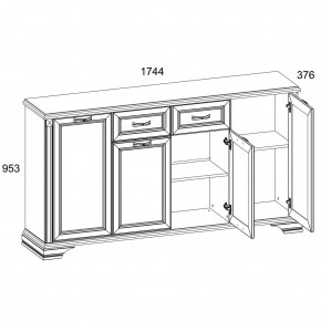 Тумба 4D1S, MONAKO, цвет Сосна винтаж/дуб анкона в Урае - uray.ok-mebel.com | фото 2