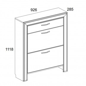 Тумба для обуви 2D1S, OLIVIA, цвет вудлайн крем/дуб анкона в Урае - uray.ok-mebel.com | фото 2