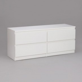 Тумба КАСТОР длинная с четырьмя ящиками, цвет белый в Урае - uray.ok-mebel.com | фото