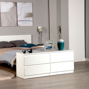Тумба КАСТОР длинная с четырьмя ящиками, цвет белый в Урае - uray.ok-mebel.com | фото 3