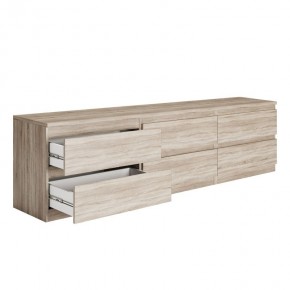 Тумба КАСТОР длинная с шестью ящиками, цвет Дуб Сонома в Урае - uray.ok-mebel.com | фото 2