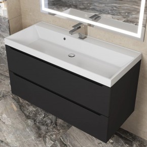 Тумба под раковину Uperwood Tanos 100 см, подвесная, черная матовая в Урае - uray.ok-mebel.com | фото