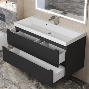 Тумба под раковину Uperwood Tanos 100 см, подвесная, черная матовая в Урае - uray.ok-mebel.com | фото 10