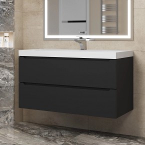 Тумба под раковину Uperwood Tanos 100 см, подвесная, черная матовая в Урае - uray.ok-mebel.com | фото 8