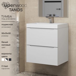 Тумба под раковину Uperwood Tanos 50 см, подвесная, белая матовая в Урае - uray.ok-mebel.com | фото 6