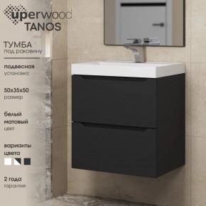 Тумба под раковину Uperwood Tanos 50 см, подвесная, черная матовая в Урае - uray.ok-mebel.com | фото 4